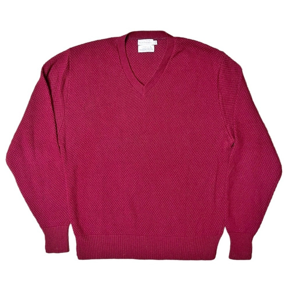 Norm Thompson Vintage‎ Lambs Wool Blend Red Sweater